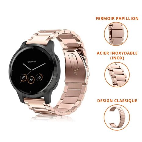 Strap-it Strap-it Bracelet acier Garmin Venu 2s - 40mm - or rose Strap-it Strap-it Bracelet acier Garmin Venu 2s - 40mm - or rose