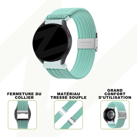 Bandz Bandz Bracelet nylon tressé Withings ScanWatch Nova (turquoise)