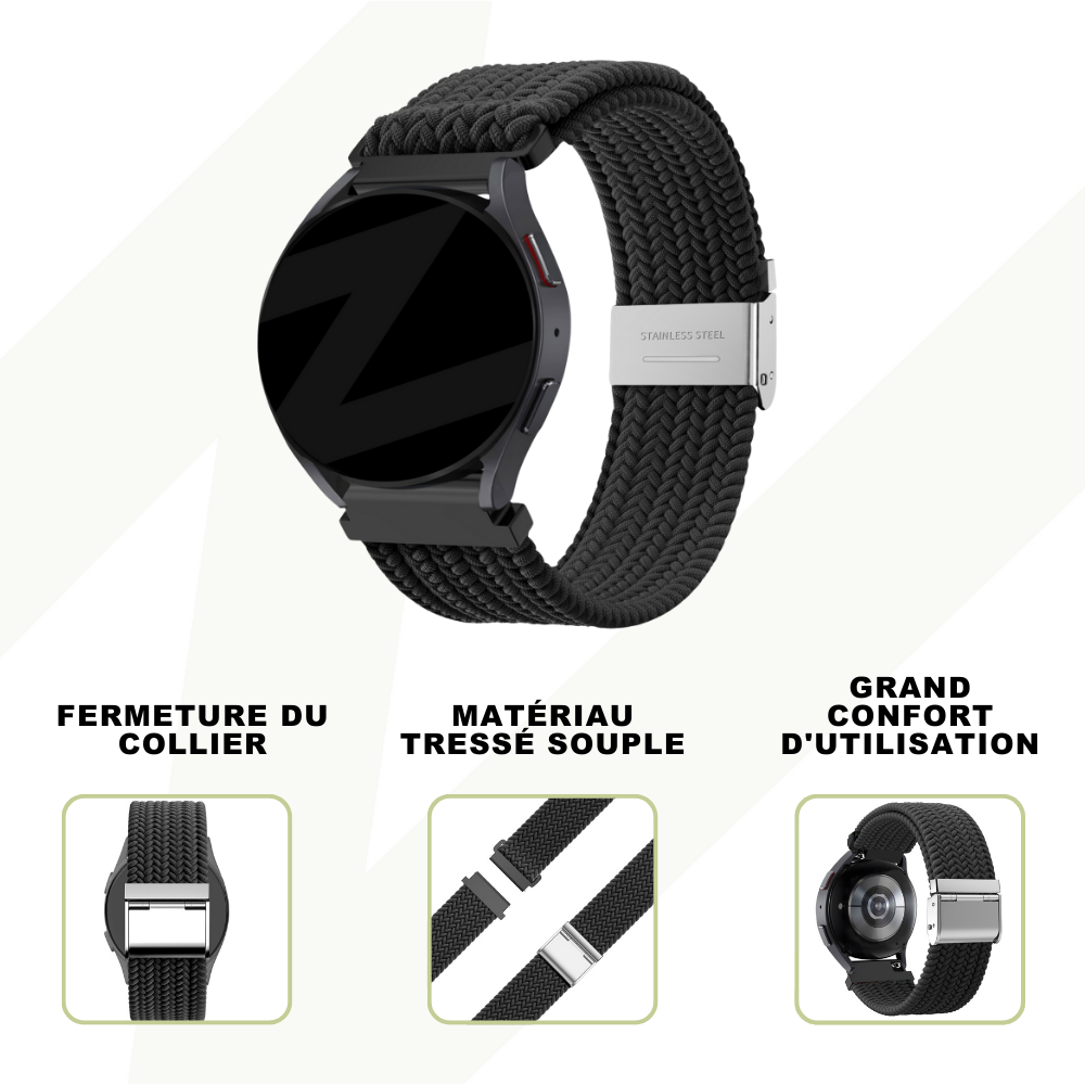 Bandz Bandz Bracelet nylon tressé Coros Apex 2 (noir) Bandz Bandz Bracelet nylon tressé Coros Apex 2 (noir)