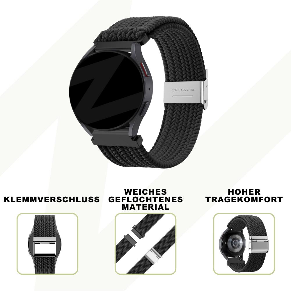 Bandz Bandz Bracelet nylon tressé Samsung Galaxy Watch 5 - 44mm (noir) Bandz Bandz Bracelet nylon tressé Samsung Galaxy Watch 5 - 44mm (noir)