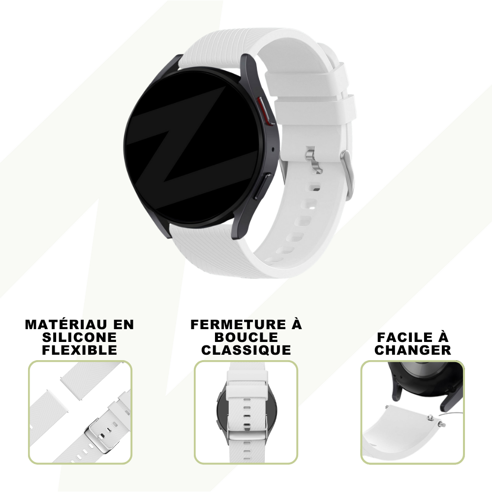 Bandz Bandz Bracelet silicone "Deluxe" OnePlus Watch (blanc)