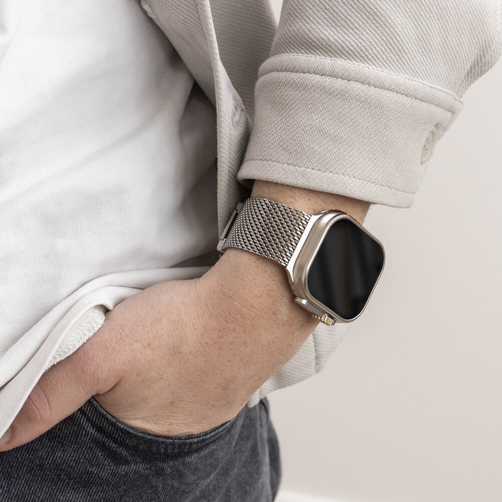 Strap-it Strap-it Bracelet Milanais Modern Apple Watch (titane)