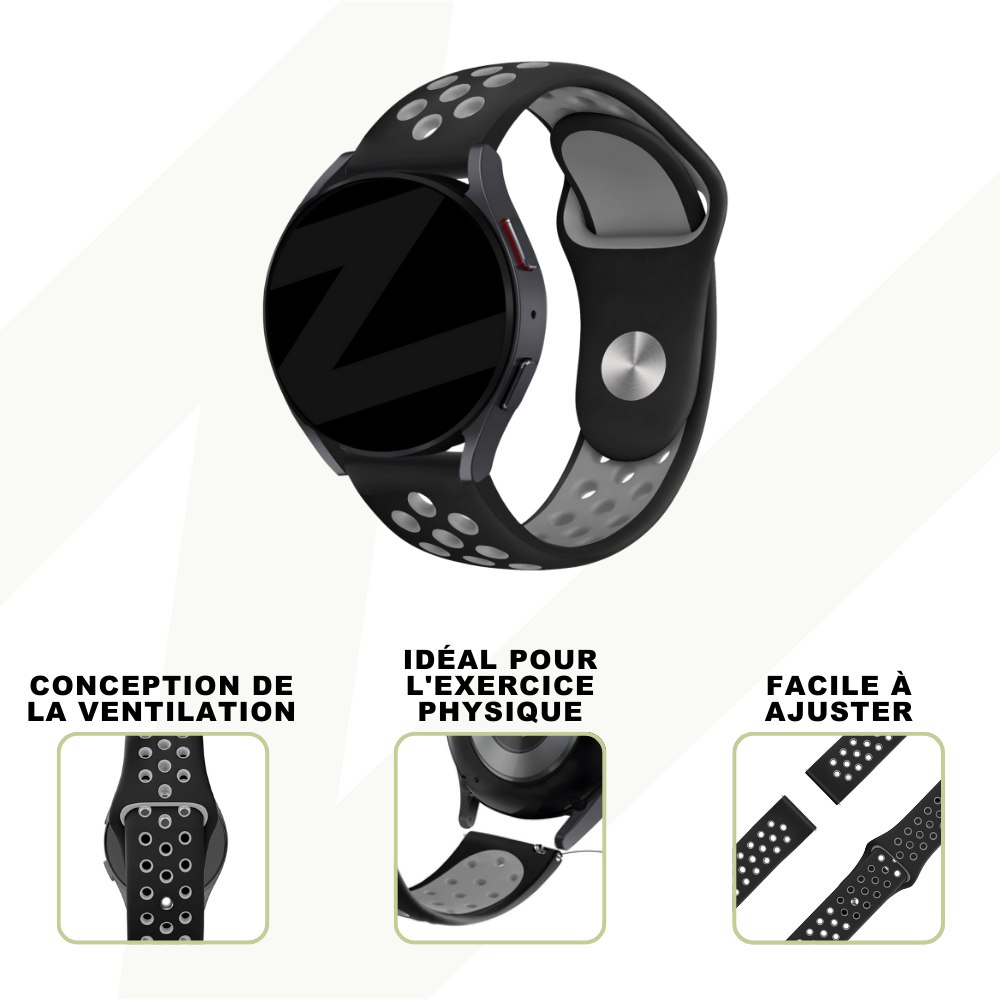 Bandz Bandz Bracelet sport "Deluxe" Samsung Galaxy Watch 3 - 45mm (noir/gris)