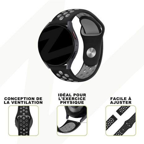 Bandz Bandz Bracelet sport "Deluxe" Samsung Galaxy Watch 3 - 45mm (noir/gris)