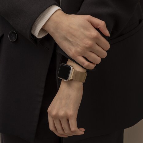 Strap-it Strap-it Bracelet Milanaise Apple Watch (rétro or)