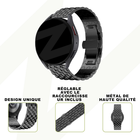 Bandz Bandz Bracelet acier 'Dragón' Oppo Watch X (noir) Bandz Bandz Bracelet acier 'Dragón' Oppo Watch X (noir)