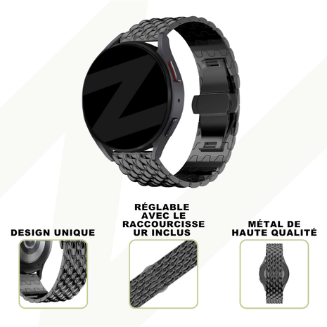 Bandz Bandz Bracelet acier "Dragon" Xiaomi Mi Watch (noir)