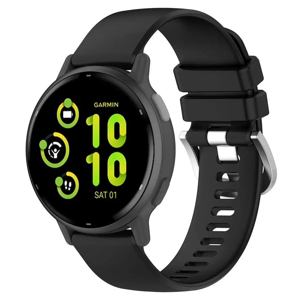 Strap-it Strap-it Bracelet silicone classique Garmin Vivoactive 6 (noir)