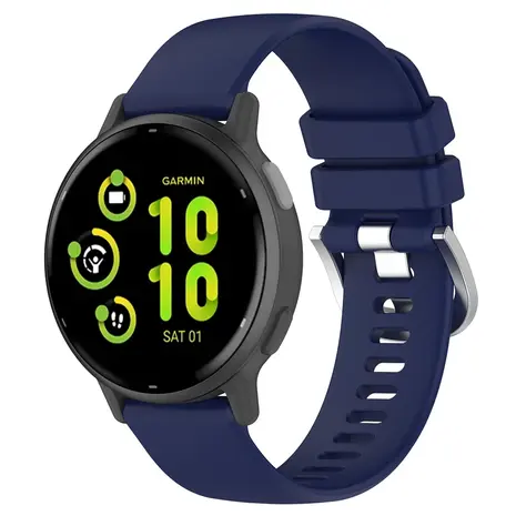 Strap-it Strap-it Bracelet silicone classique Garmin Vivoactive 6 (bleu foncé)