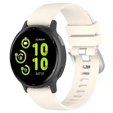 Strap-it Strap-it Bracelet silicone classique Garmin Vivoactive 6 (lumière stellaire)