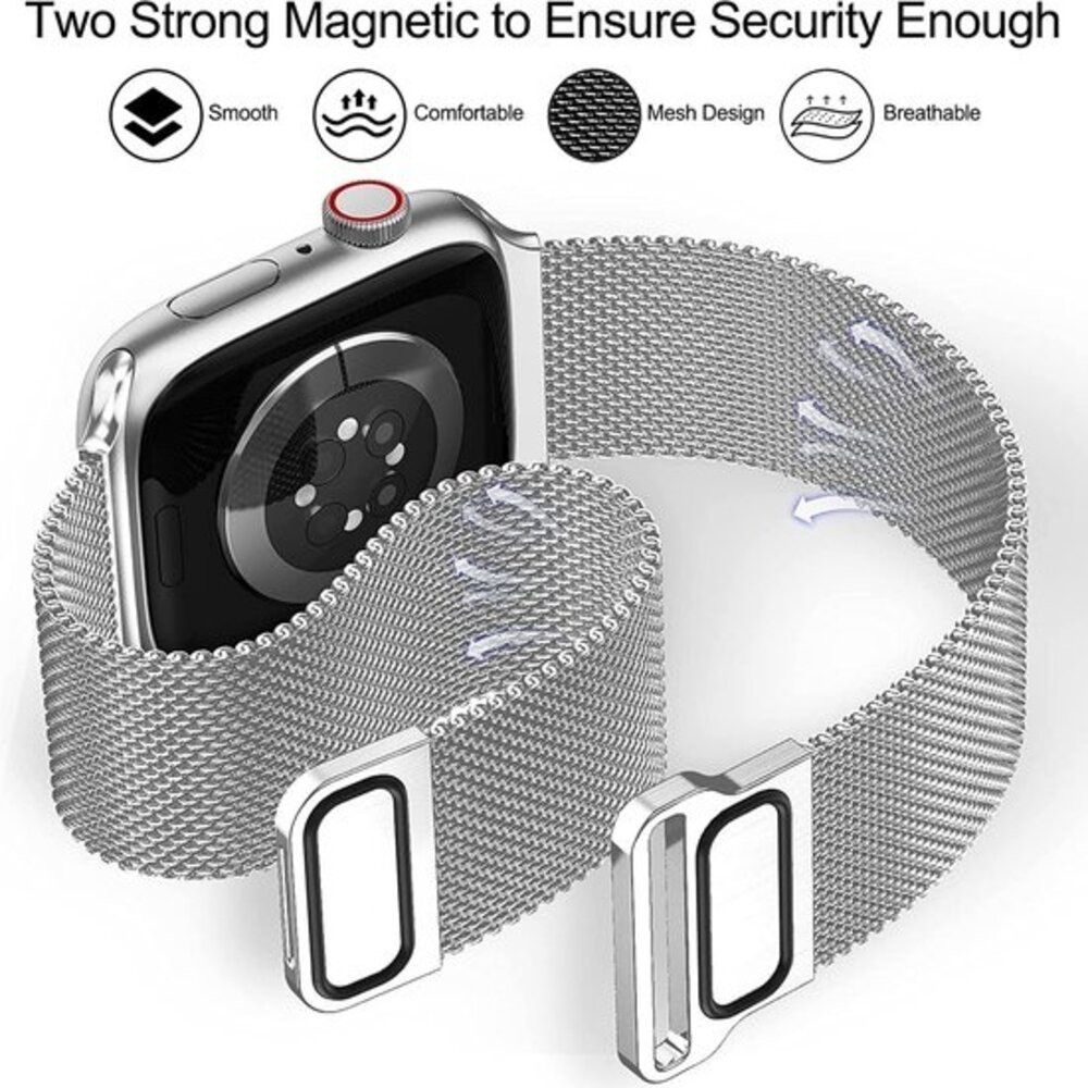 Strap-it Strap-it Bracelet Apple Watch Milanais (argent)