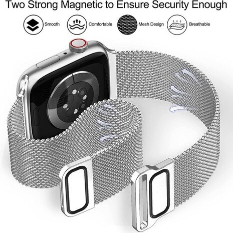 Strap-it Strap-it Bracelet Apple Watch Milanais (argent)