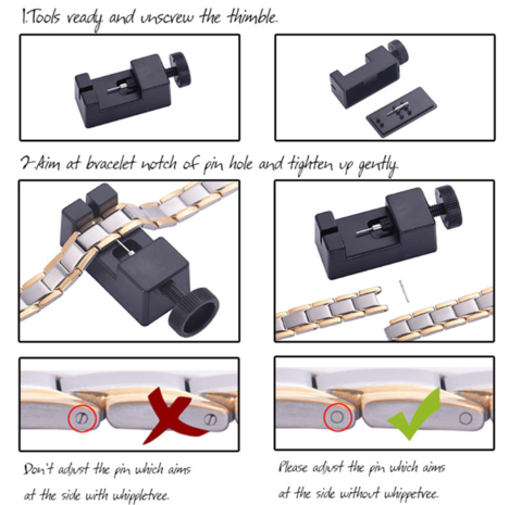 Strap-it Outil de réglage pour bracelets de montre (noir)