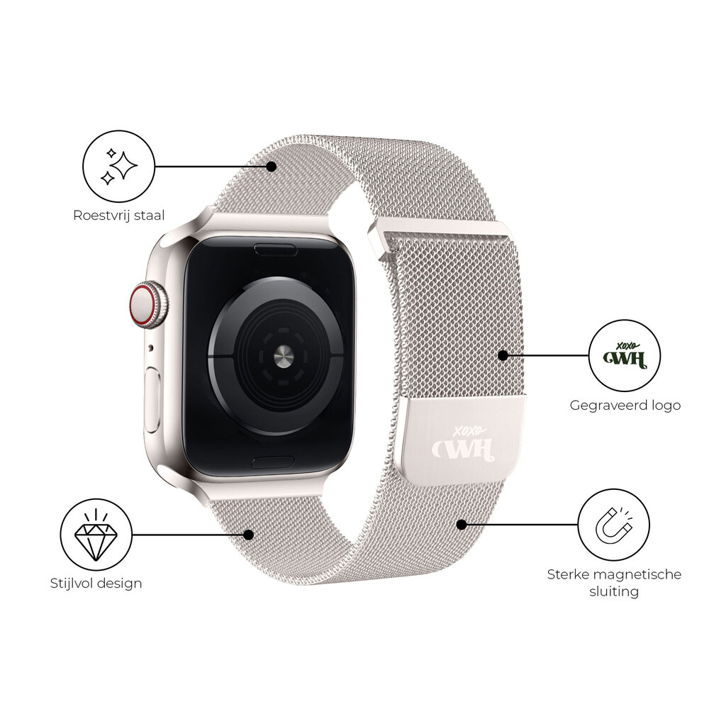 xoxo Wildhearts Xoxo Wildhearts Bracelet Milanais Apple Watch (lumière stellaire) xoxo Wildhearts Xoxo Wildhearts Bracelet Milanais Apple Watch (lumière stellaire)