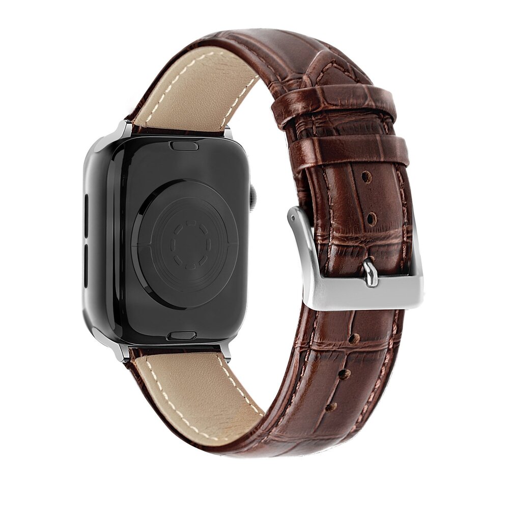 Strap-it Strap-it Bracelet cuir motif crocodile Apple Watch 38/40/41/42mm (brun) Strap-it Strap-it Bracelet cuir motif crocodile Apple Watch 38/40/41/42mm (brun)