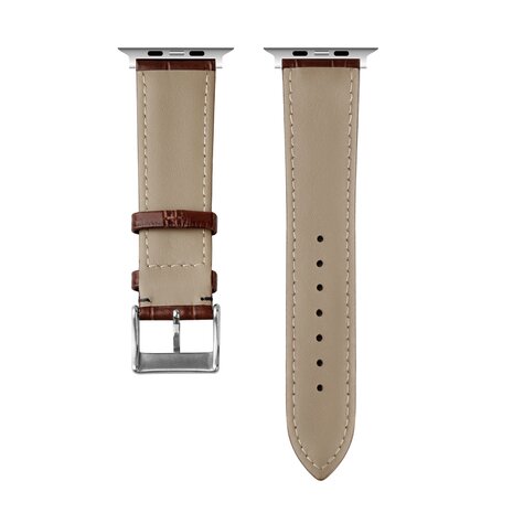 Strap-it Strap-it Bracelet cuir motif crocodile Apple Watch 38/40/41/42mm (brun) Strap-it Strap-it Bracelet cuir motif crocodile Apple Watch 38/40/41/42mm (brun)