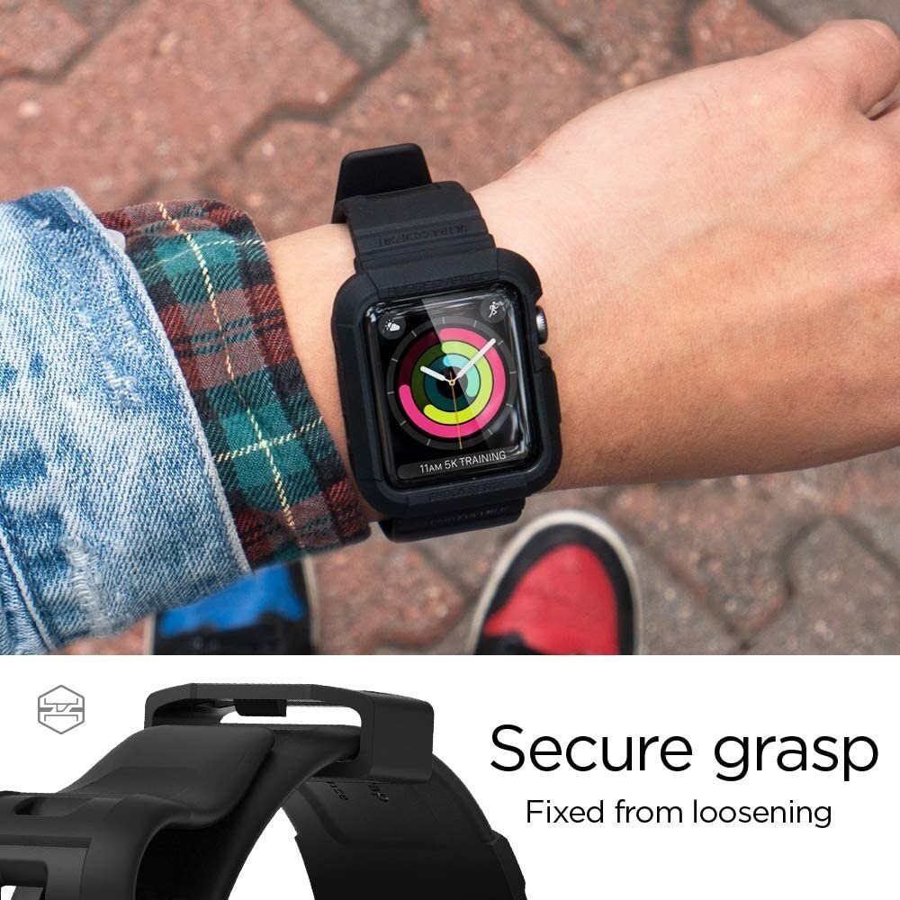 Spigen Spigen Rugged Armor Pro Apple Watch 44mm bracelet (noir) Spigen Spigen Rugged Armor Pro Apple Watch 44mm bracelet (noir)