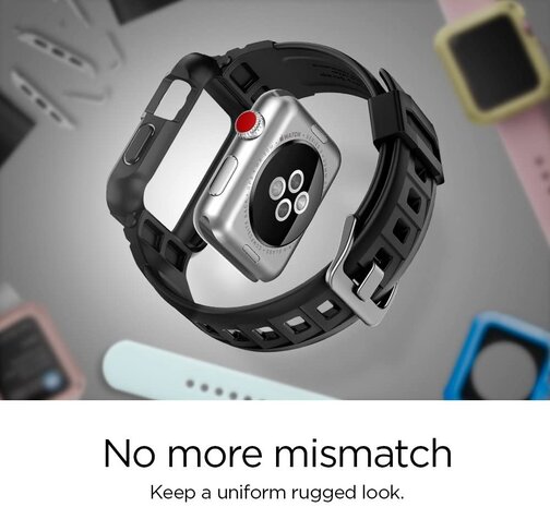 Spigen Spigen Rugged Armor Pro Apple Watch 44mm bracelet (noir) Spigen Spigen Rugged Armor Pro Apple Watch 44mm bracelet (noir)