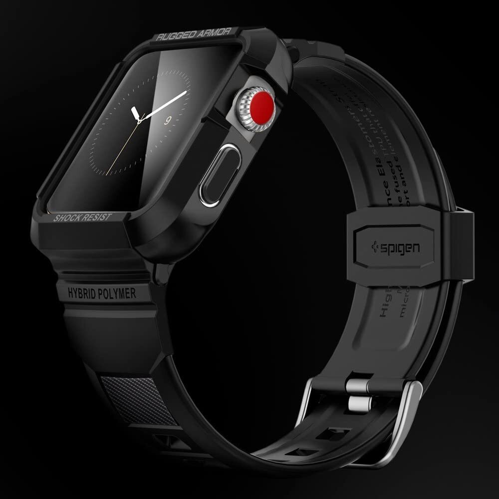Spigen Spigen Rugged Armor Pro Apple Watch 44mm bracelet (noir) Spigen Spigen Rugged Armor Pro Apple Watch 44mm bracelet (noir)