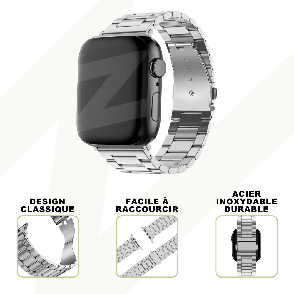Bandz Bandz Bracelet acier 'Classic' Apple Watch (argent)