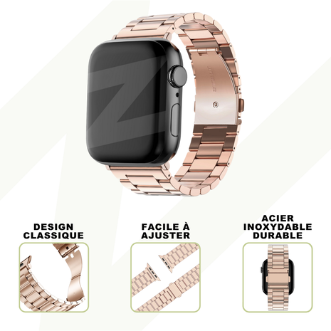 Bandz Bandz Bracelet acier 'Classic' Apple Watch (or rose) Bandz Bandz Bracelet acier 'Classic' Apple Watch (or rose)
