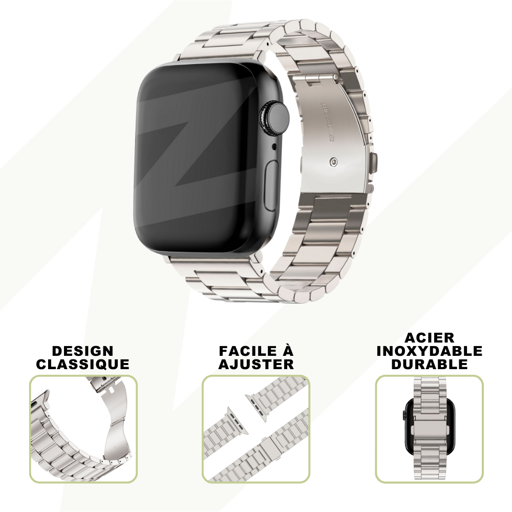 Bandz Bandz Bracelet acier 'Classic' Apple Watch (lumière stellaire)