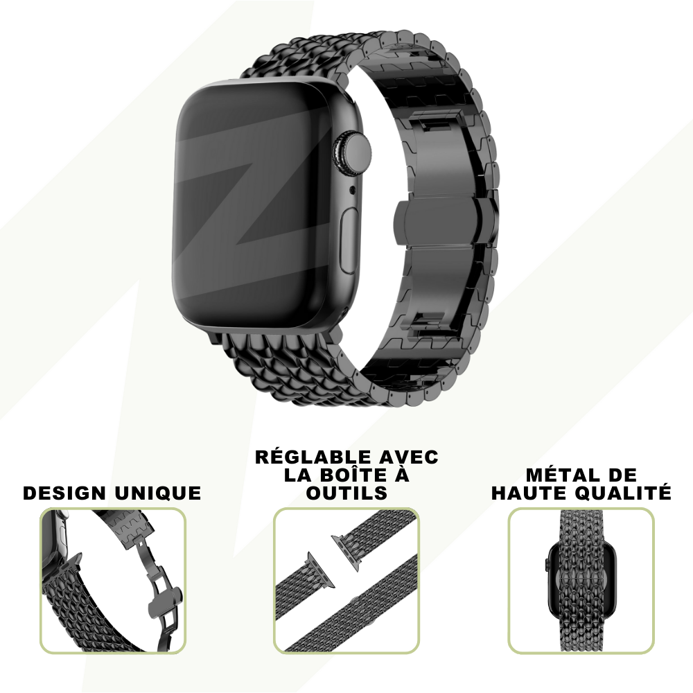 Bandz Bandz Bracelet acier 'Dragon' Apple Watch (noir)
