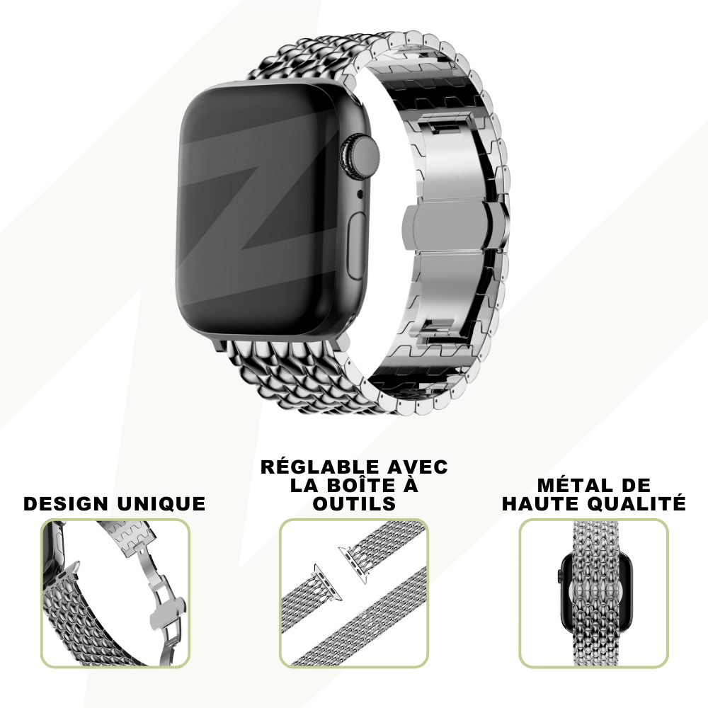 Bandz Bandz Bracelet acier 'Dragon' Apple Watch (argent)