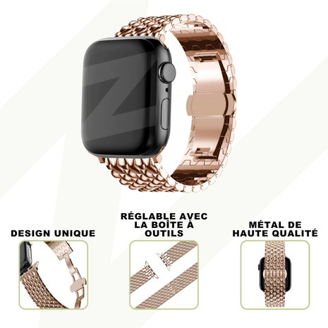 Bandz Bandz Bracelet acier 'Dragon' Apple Watch (or rose)