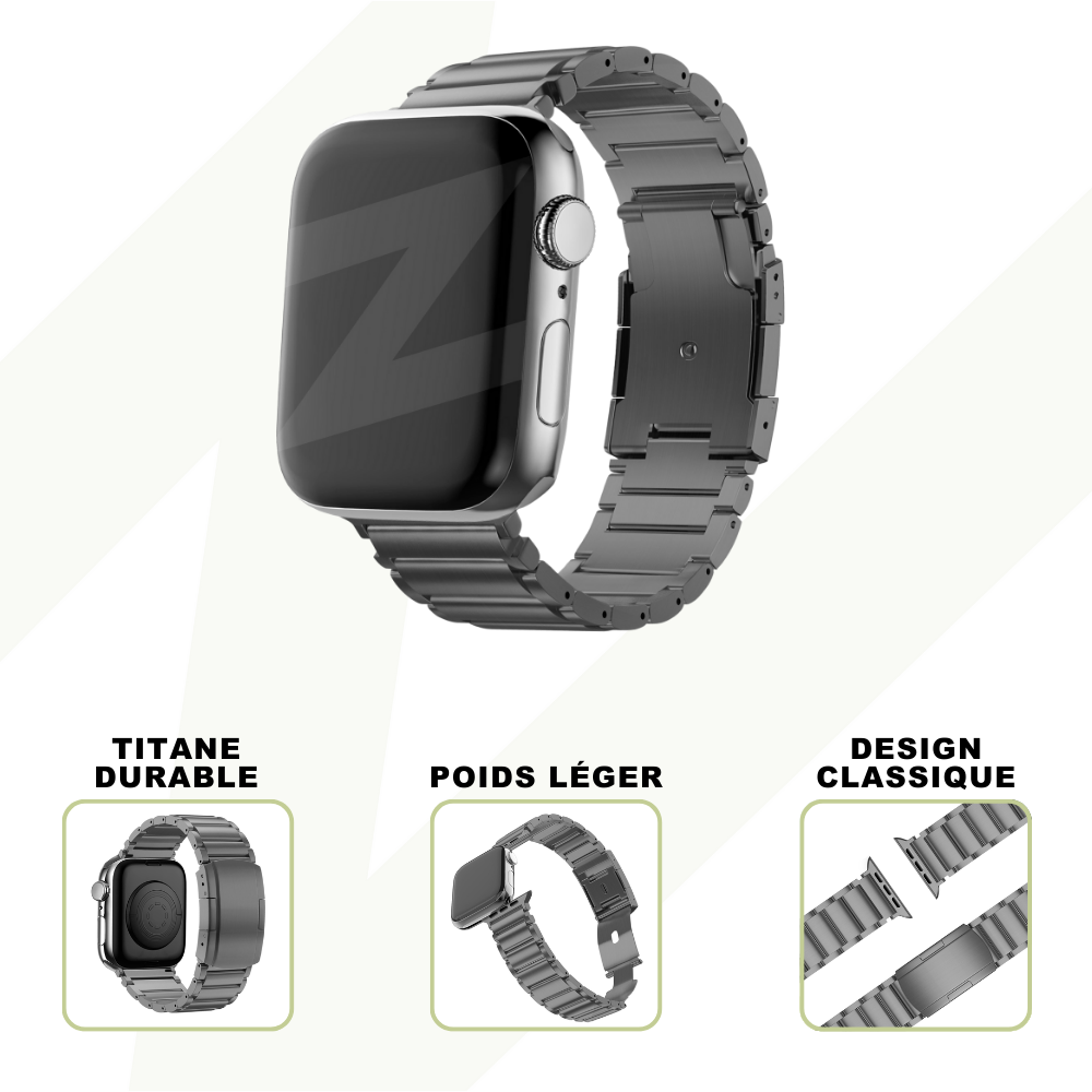 Bandz Bandz Bracelet à maillons titane Apple Watch (graphite)