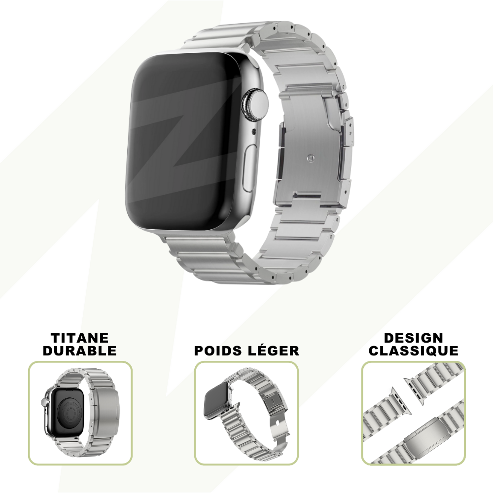 Bandz Bandz Bracelet à maillons titane Apple Watch (argent)