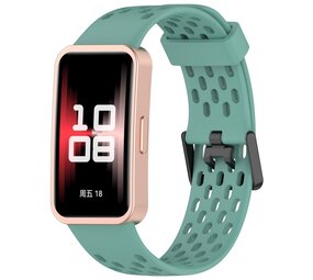 Strap-it Bracelet silicone air Huawei Band 9 (vert pin)