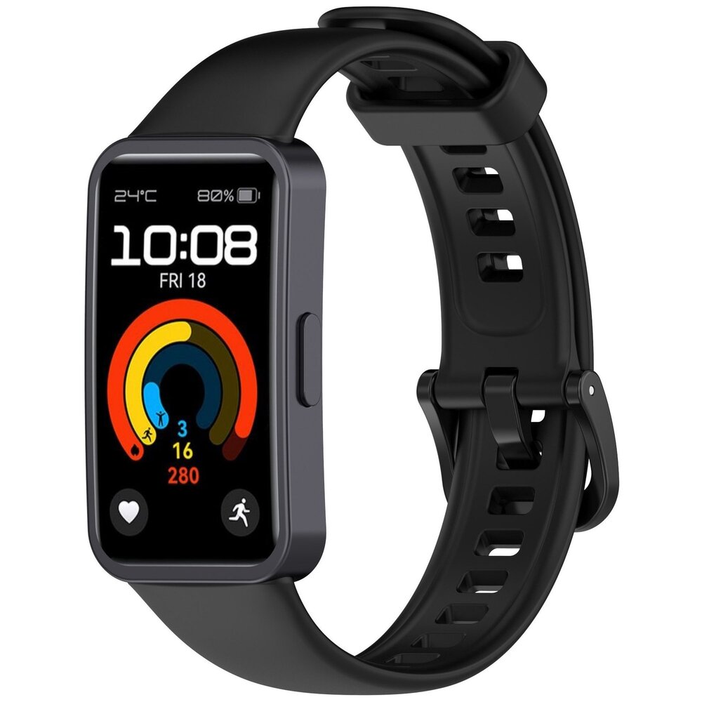 Strap-it Strap-it Bracelet silicone classique Huawei Band 10 (noir)