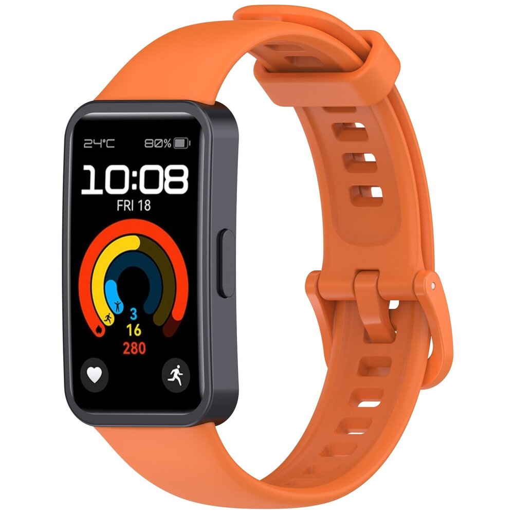 Strap-it Strap-it Bracelet silicone classique Huawei Band 10 (orange)