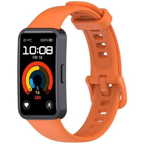 Strap-it Strap-it Bracelet silicone classique Huawei Band 10 (orange)
