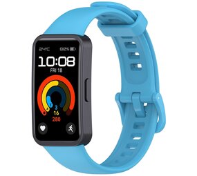 Strap-it Bracelet silicone classique Huawei Band 10 (bleu clair)