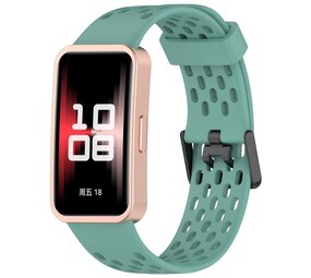 Strap-it Bracelet silicone air Huawei Band 10 (vert pin)