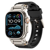 Strap-it Bracelet silicone 'Adventurer' Apple Watch (noir avec titane)