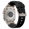 Strap-it Strap-it Bracelet silicone 'Adventurer' Apple Watch (noir avec titane) Strap-it Strap-it Bracelet silicone 'Adventurer' Apple Watch (noir avec titane)