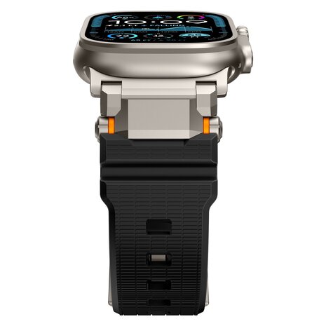 Strap-it Strap-it Bracelet silicone 'Adventurer' Apple Watch (noir avec titane)