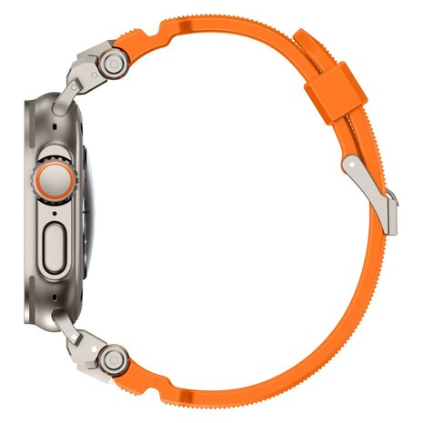 Strap-it Strap-it Bracelet silicone 'Adventurer' Apple Watch (orange avec titane)