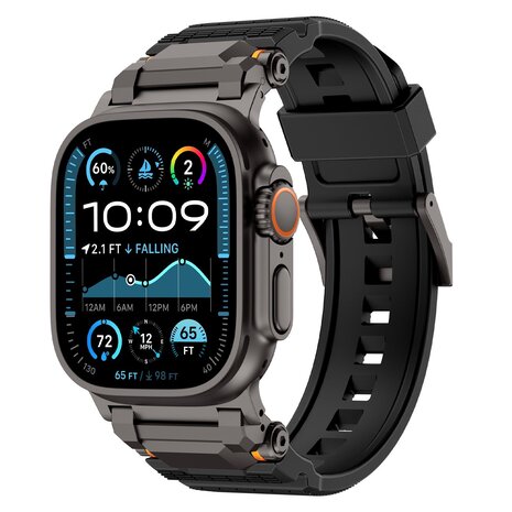 Strap-it Strap-it Bracelet silicone 'Adventurer' Apple Watch (noir avec noir)