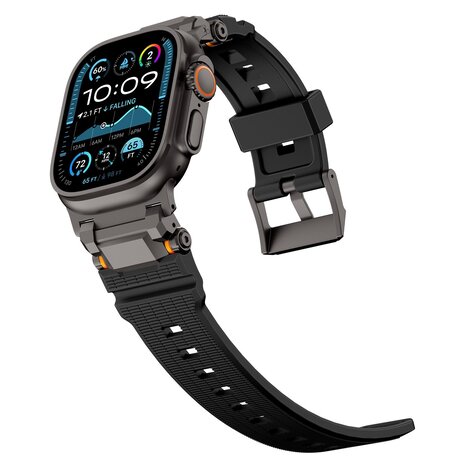 Strap-it Strap-it Bracelet silicone 'Adventurer' Apple Watch (noir avec noir)