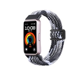 Strap-it Bracelet tressé Huawei Band 8 (mandala noir)