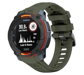 Strap-it Bracelet silicone 'perfect fit' Garmin Instinct 3 - 50mm (vert armée)