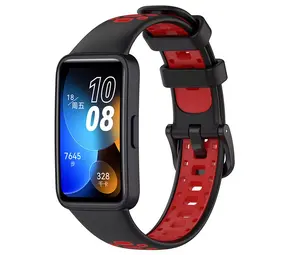 Strap-it Bracelet sport Huawei Band 8 (noir/rouge)