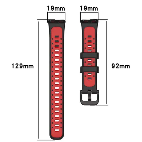 Strap-it Strap-it Bracelet sport Huawei Band 10 (noir/rouge)