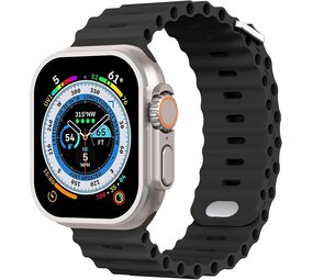 Strap-it Bracelet Ocean Apple Watch avec fermeture à pression (noir)