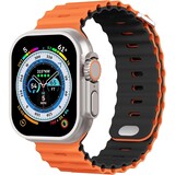Strap-it Bracelet Ocean Apple Watch avec fermeture à pression (orange/noir)