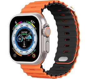 Strap-it Bracelet Ocean Apple Watch avec fermeture à pression (orange/noir)